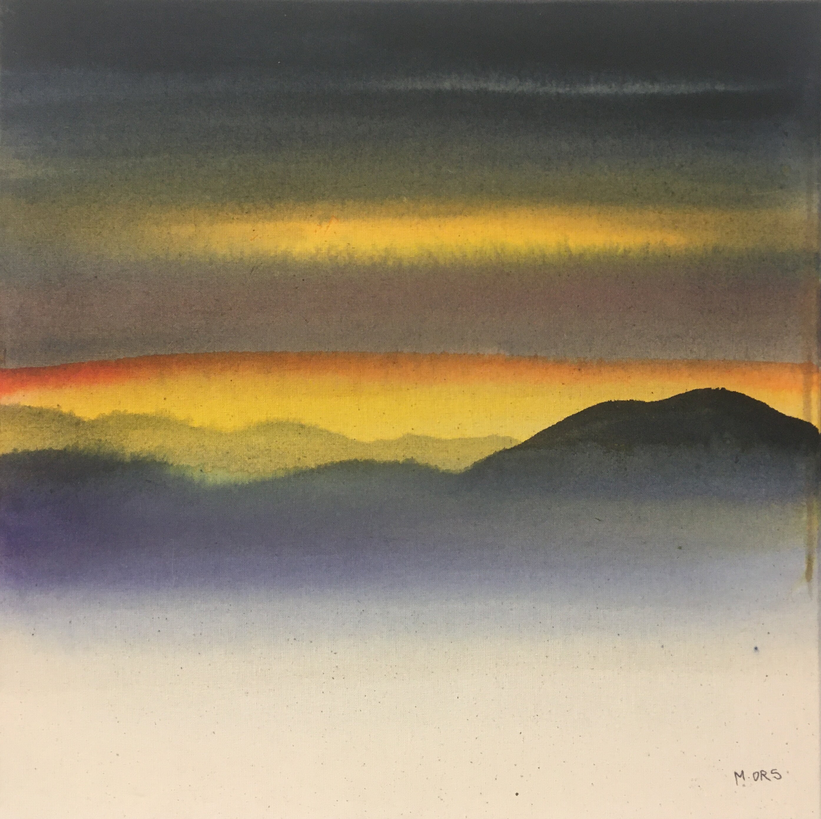 Peinture Originale Paysage Des Vosges, Encre sur Toile, Abstrait.