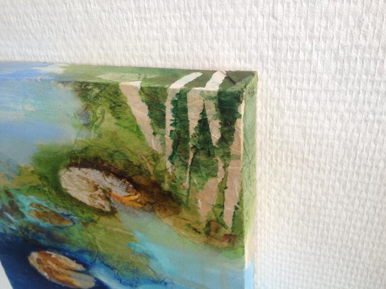 Petit tableau  paysage d eau  peinture  originale aux Etsy
