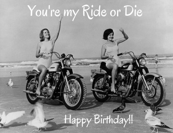 NOVELTY BLANK GREETING CARD BIRTHDAY CLASSIC MOTORBIKE GIFT CARD