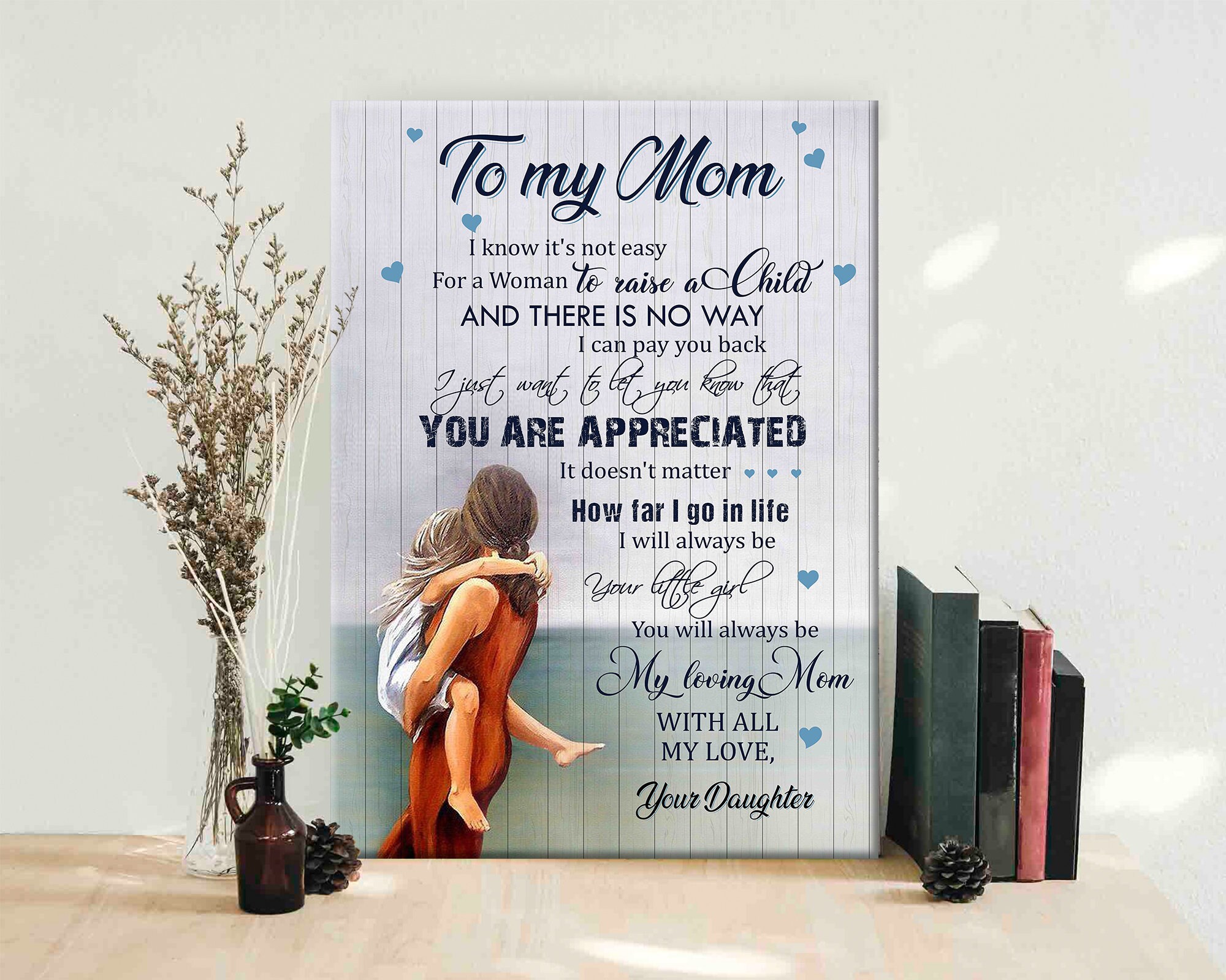 Personalized To My Mom Canvas Mom And Daughter Canvas Mom Etsy