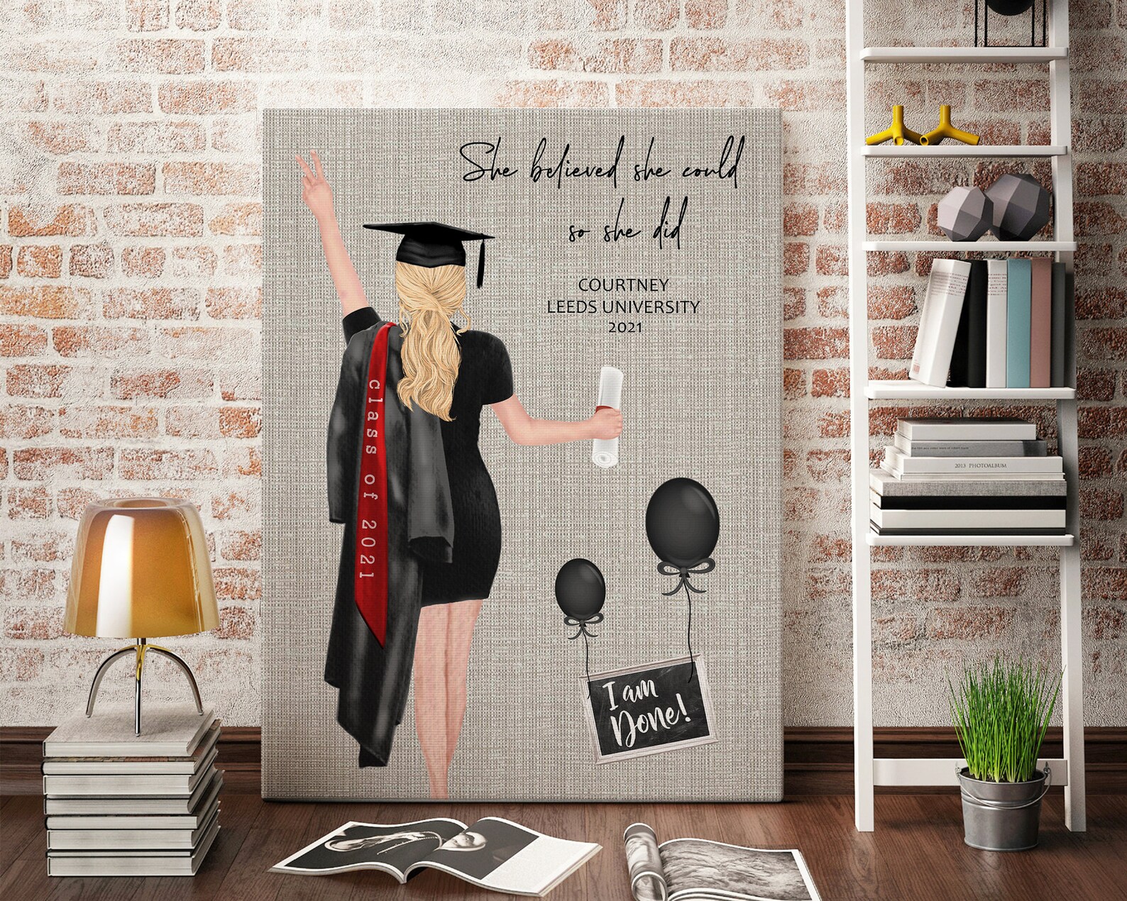 Personalized Graduation Canvas Custom Graduate Student Etsy