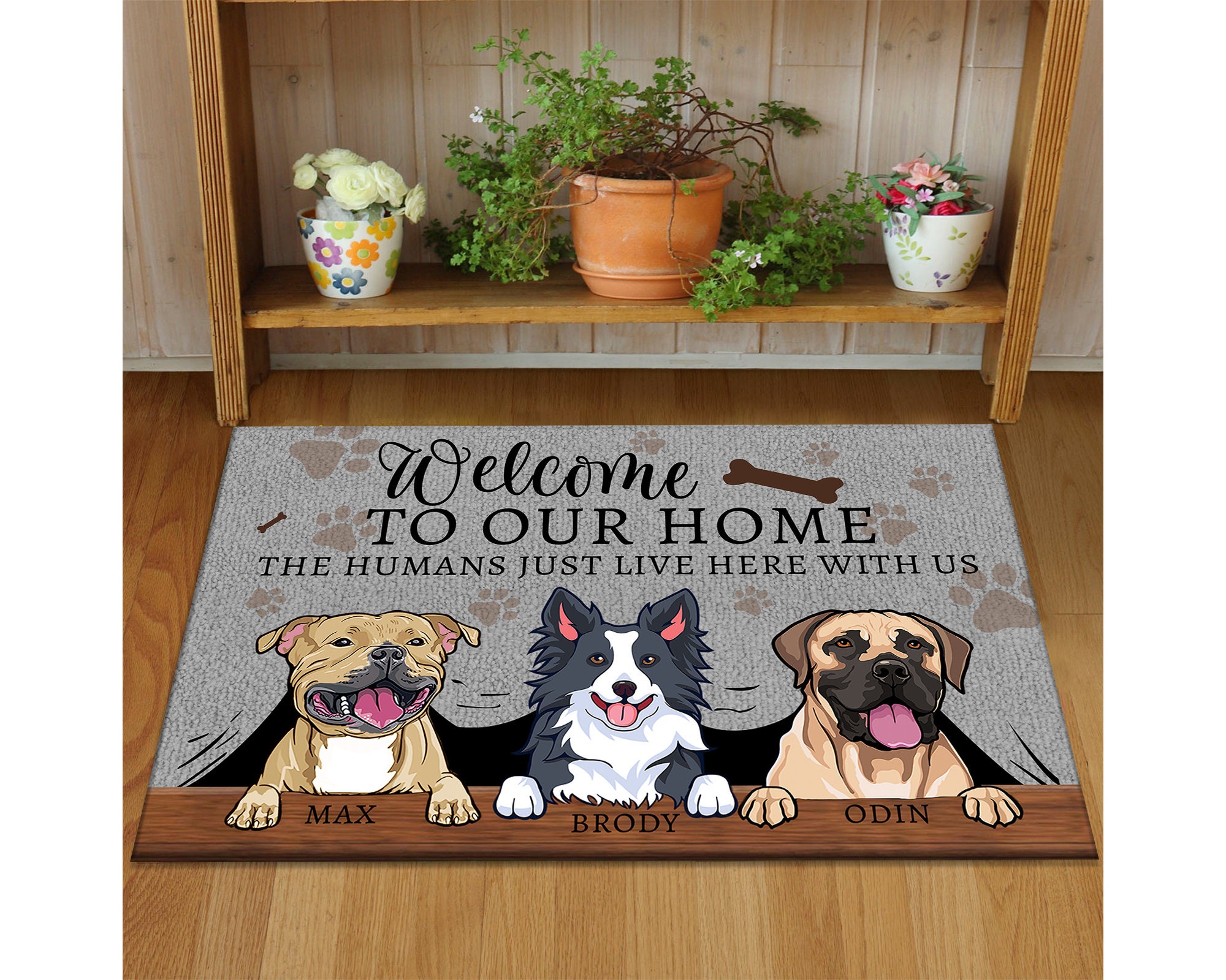Personalized Dogs Name Doormat Funny Doormat Funny Etsy