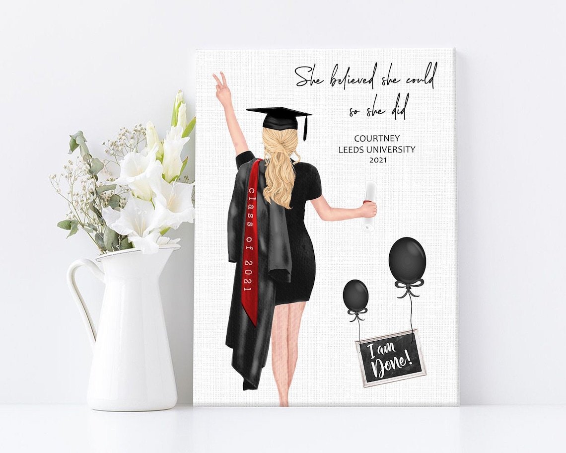 Personalized Graduation Canvas Custom Graduate Student Etsy