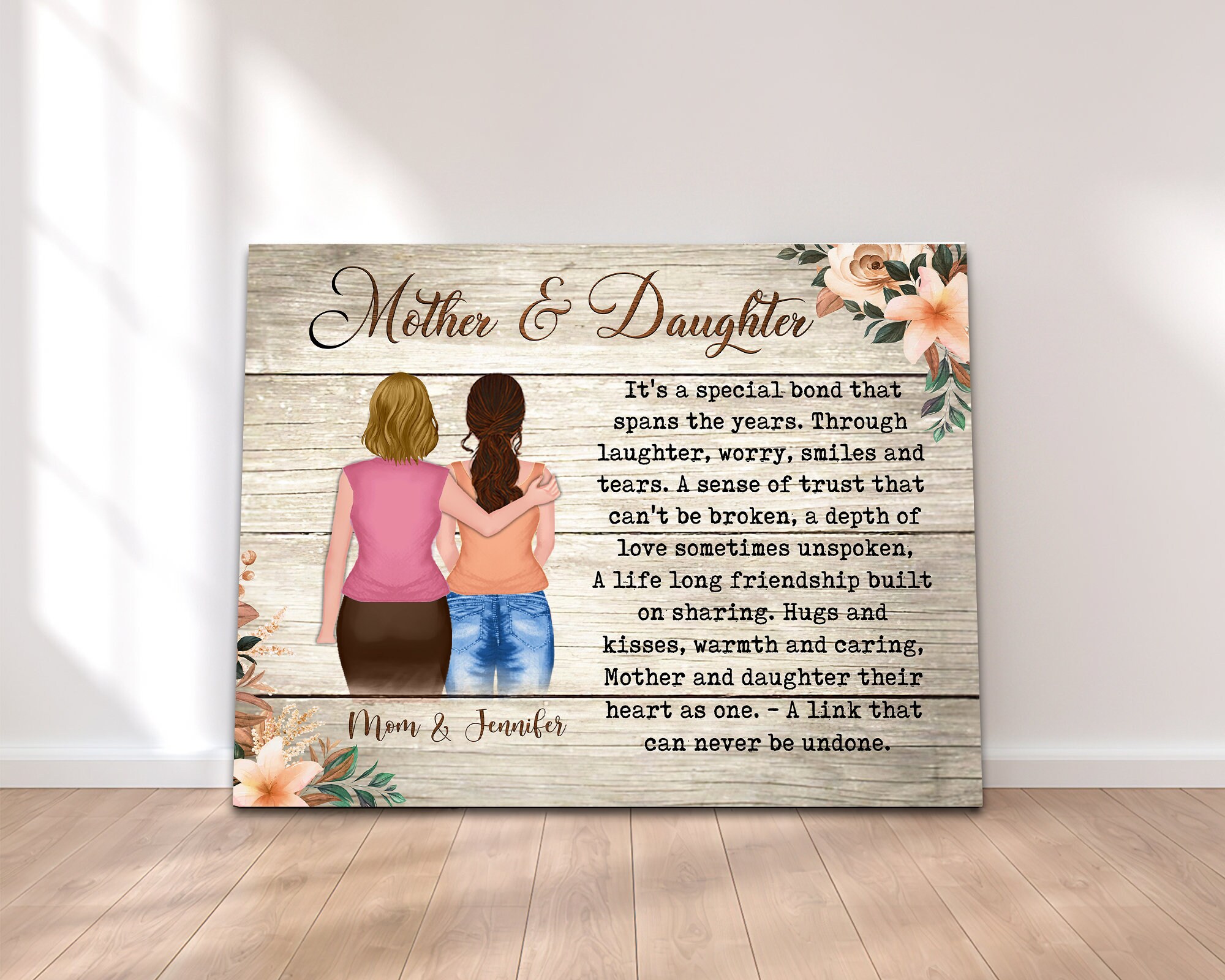 Personalized Mother And Daughter Print Mom Appreciation Wall Etsy