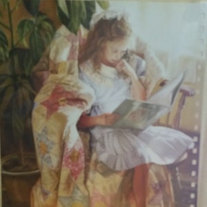 ENLIGHTENED MIND Girl Reading Book,  Bookplate Print by Lynde Mott – Wall Art  M-5