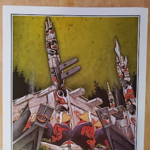 NORTHWEST COAST HAIDA Style Art “Initiation” Bookplate by Paul Owen Lewis – SB2
