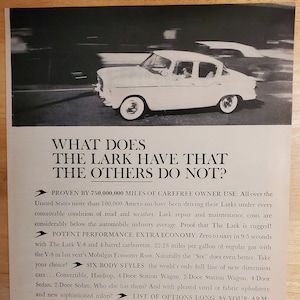 Original 1960 Studebaker Larke 4-Door Sedan Print Ad  2RT88