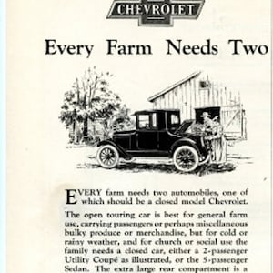 1924 Chevrolet Utility Coupe Car Print Ad   2A018