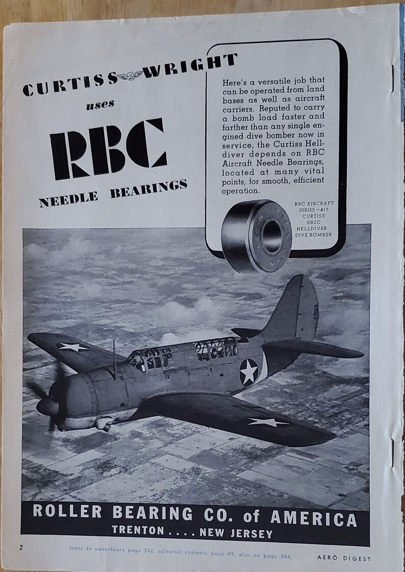 1944 CURTISS HELLDIVER Dive Bomber Aircraft Advertisement 1B13 - Etsy