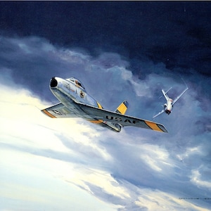 North American F-86 Sabre – CHECK SIX Bookplate Art Print Painted by ...