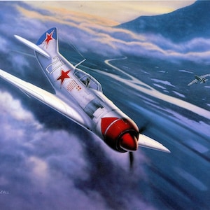 Lavochkin La-7  – IVAN And THE LAVOCHKIN  Bookplate Art Print Painted by Jerry Crandall – Wall Art 137