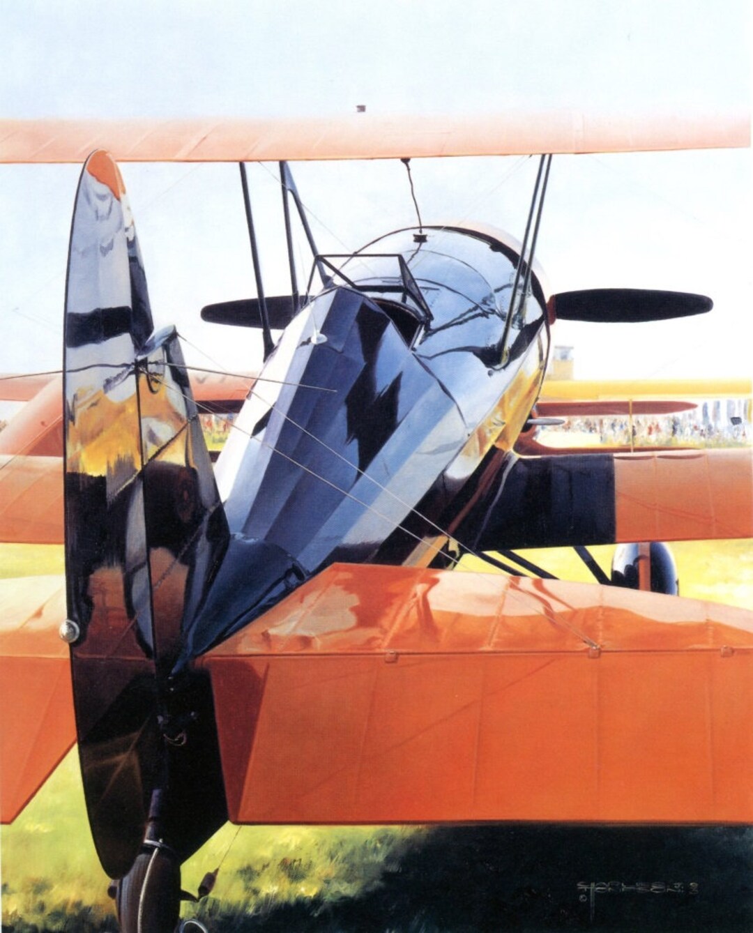 Curtiss Wright Speedwing OSHKOSH AESTHETICS Bookplate Art Print Painted ...