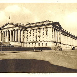 1917 Photo Treasury Building, Washington, D. C. Art Photogravure Print 2C006