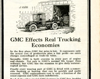 Anuncio impreso de camioneta GMC de 1924 2A014
