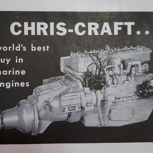 1956 CHRIS-CRAFT Marine Engine Model WBS Print Ad 1B54