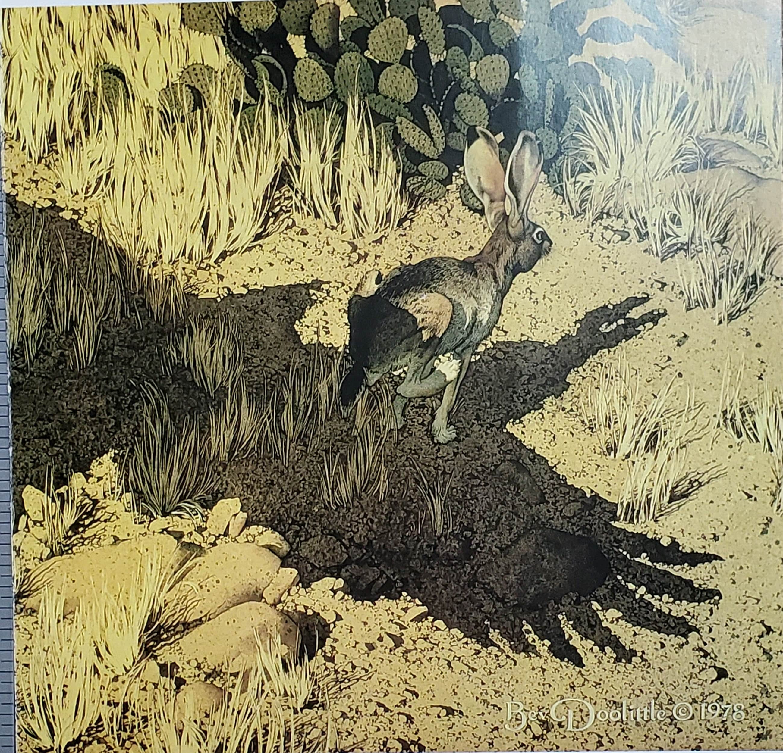 ESCAPE BY A HARE Art Print Bookplate Painted by Bev