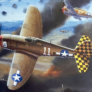 REPUBLIK P-47D-15-RE Thunderbolt - furchterregende Vierer - Exlibris Kunstdruck von Mike Machat - Wandkunst MM-9