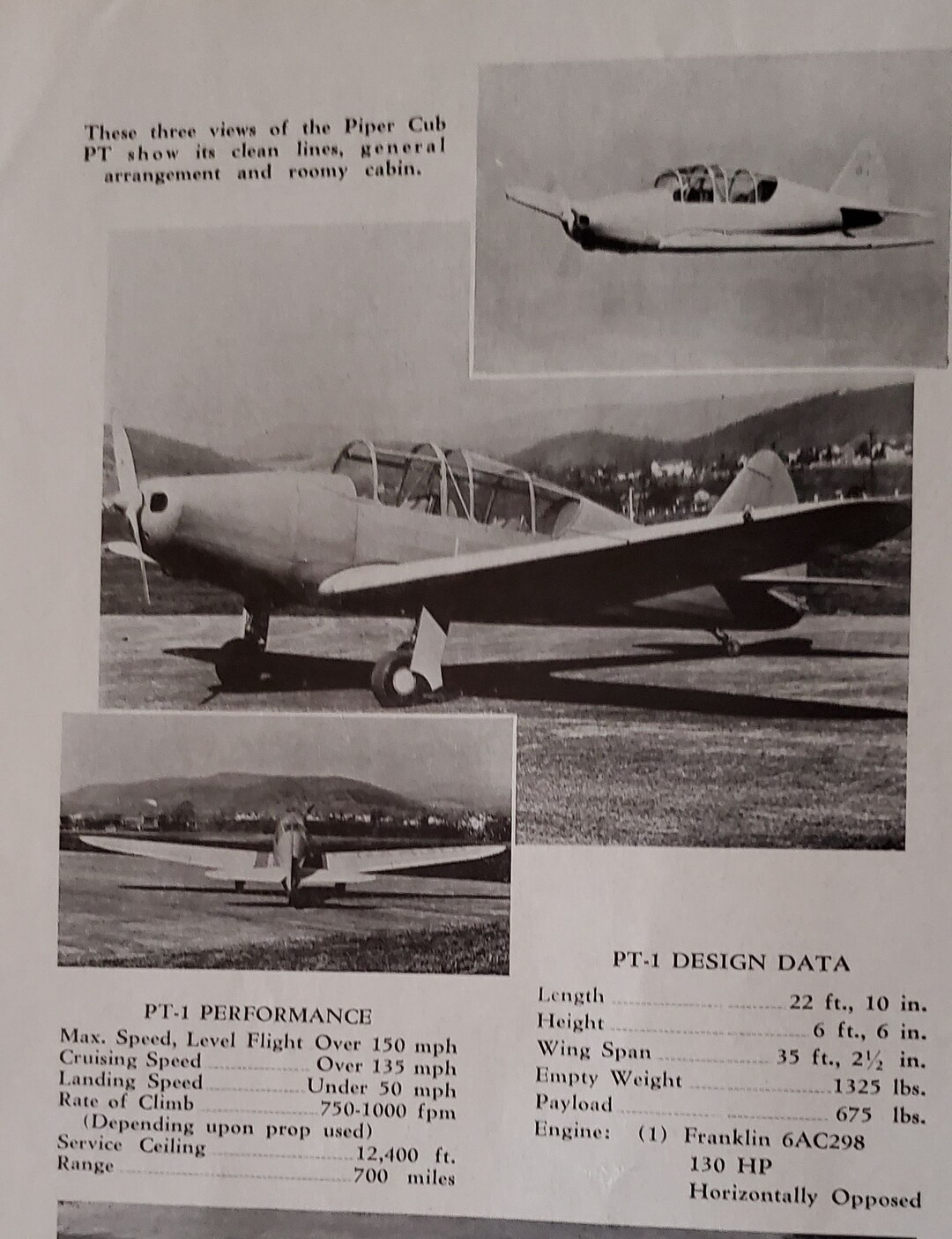 Primary Trainer 1944 Piper Cub PT-1 Primary Trainer Article 1B11-1 - Etsy