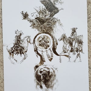 Bev Doolittle “INDIAN TRAPPER CALLAGE” Bookplate Prints Wall Art BD46-1
