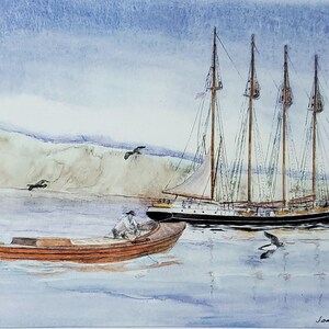 CODFISH SCHOONER Sophie Christenson Bookplate Art Artist James A Cole –COLE8