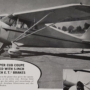 1939  PIPER CUB COUPE in E.T. Brakes Ad Print Ad 2A030.