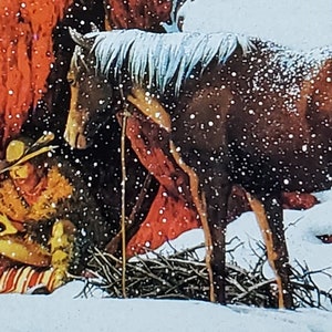 Bev Doolittle (Detail) "CHRISTMAS DAY, Give or Take A WEEK" Buchsticker Druck Wandkunst BD7
