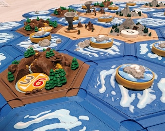 3D Settlers of Catan Seafarers Upgrade Set | Deluxe Magnetic Version | 3-6 Players