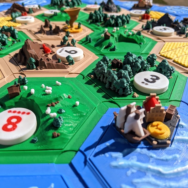 3D-Printed Catan Set (3-4 or 5-6 players)