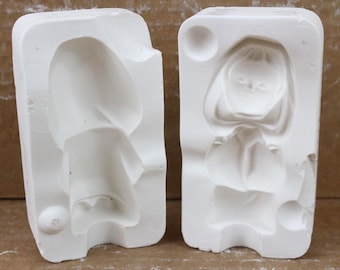 Ceramic Slip Mold 2 Piece Praying Child Girl Religious Statue Cast Casting