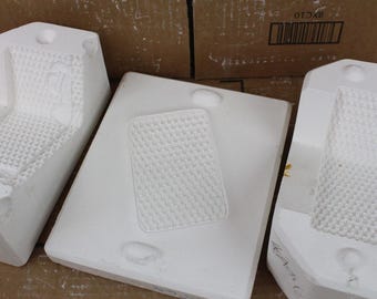 Ceramic Slip Mold 2 Piece Ornate Pattern Clothes Hamper Box Container Casting