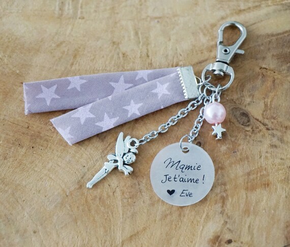 Porte Cle Rose Mamie Je T Aime Prenom Enfant Etsy