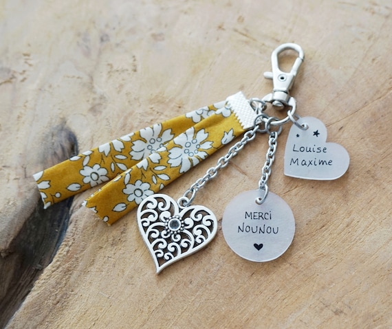 Super Nounou, Hand Stamped Nounou Gift, French Nounou, Keychain Nounou -   Sweden