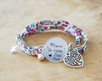 customizable liberty bracelet "Grandma we love you" - personalized grandma gift - grandma nonna's birthday