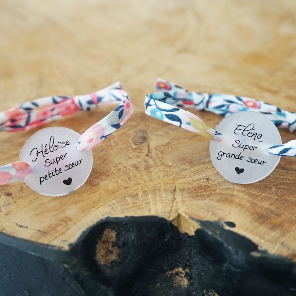 Personalized "Super Big Sister" Bracelet - Birth Gift | Engraved First Name | Girl's Bracelet | Big Sister Gift