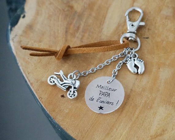 Porte-clé Meilleur Papa – Cadeau fête des pères personnalisé – Idée cadeau touchante pour papa