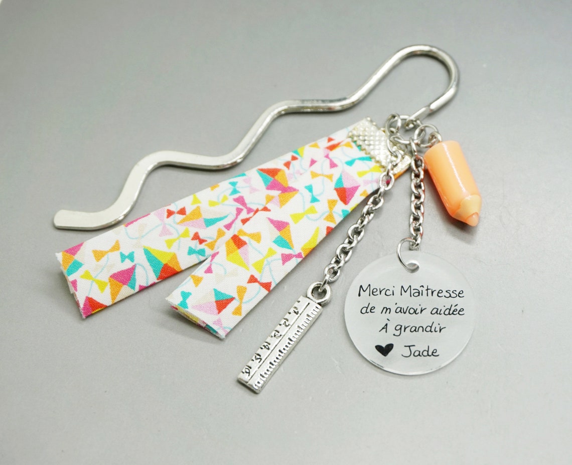 marque page liberty cabochonMerci Maîtresse prénom image 0