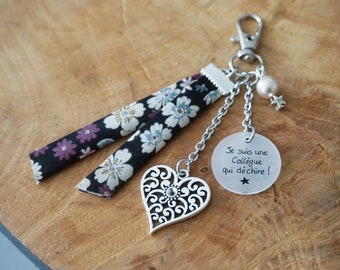 key ring engraved "I'm a colleague who rocks" - customizable gift - gift friend sister cousin girlfriend colleague neighbor