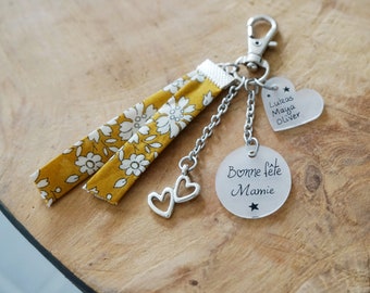 key ring engraved "Happy Birthday Grandma" + customizable child's first name - grandmother's day - super grandma who rocks - loving grandma