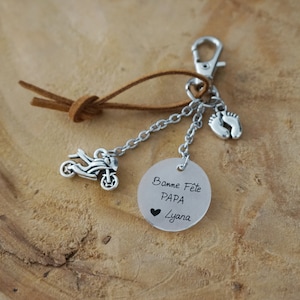 key ring engraved dad + child's first name - Happy Papa Papi's Day - dad gift - father's day - father's day gift
