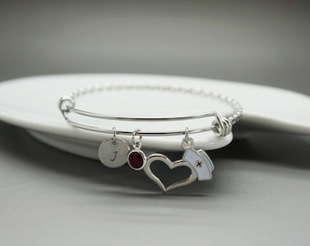 Medical Bracelet, She believed She Could Encouragement Jewelry,Medical symbol bangle, nurse gift, nurse bangle, Nurse graduation gift