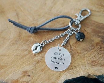 key ring engraved "And if I called you Godfather" customizable - godfather request - original pregnancy announcement - promoted godfather godmother