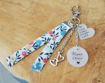 porte clé gravé "Mamie d'amour" + prénom enfant personnalisable - cadeau anniversaire mamie - super mamie qui déchire - grandma gift