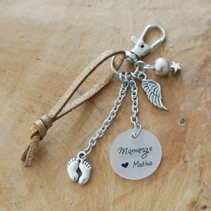 Porte-clé "Mamange" – Cadeau souvenir ange | Porte-clé en mémoire | Gravure hommage | Cadeau ange gardien | Parange