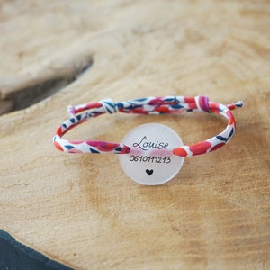 Bracelet sécurité enfant personnalisé – Prénom + numéro de téléphone gravé | Bracelet identification enfant | Sorties, école, vacances