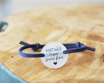bracelet super grand frère - bracelet prénom personnalisé - bracelet enfant - petit frère - promue grand frère- annonce grossesse bébé