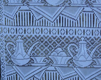 French vintage large net door panel or Cutable 1232.1.1120T 51 wide x 160 drop Very versatile. .