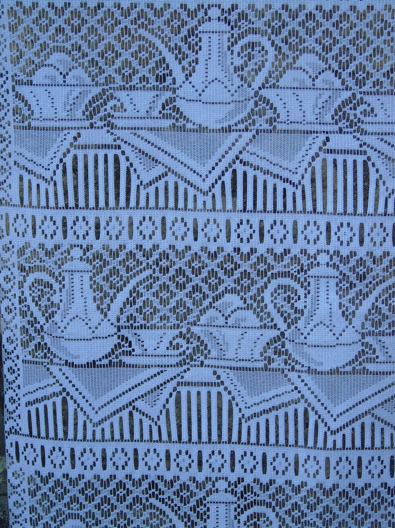 French vintage large net door panel or Cutable 1232.1.1120T 51 wide x 160 drop Very versatile. .