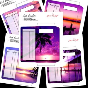 Cash Envelope Design Set - Pink Sunset (Digital Download)