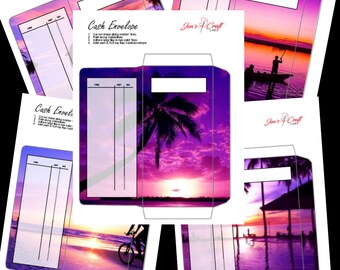 Cash Envelope Design Set - Pink Sunset (Digital Download)