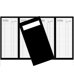 Cash Tracker Set + Envelope Design  - Solid Black (Digital Download)